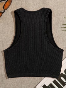 เสื้อครอปออกกำลังกายแบบ Racerback ปกปิดสูง |   เสื้อชั้นในกีฬาแบบไร้ตะเข็บผ้าริบ |   เสื้อกีฬาสำหรับผู้หญิงสำหรับการฝึกซ้อมและพักผ่อน - Product Image 5