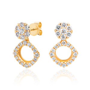 ต่างหูเพชรแล็บโกรว์ 14K ทองคำ 3-in-1 ดีไซน์หรูหรา ชุบโรเดียม รับรองโดย IGI น้ำหนัก 0.85 กะรัต แบบปรับเปลี่ยนได้ เครื่องประดับชั้นดี - Product Image 4