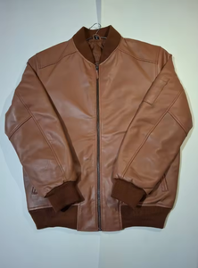 Chaqueta de Moda de Cuero Vacuno Suave al Tacto, Cortavientos, Transpirable, Ajustada, con Cuello Alto para Invierno - Product Image 5