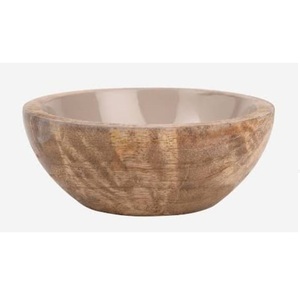 Hand Carved Design Mango Wood <b>Sticker</b> Printed Bowls Pasta or Noodles Serving Wooden Bowl Enamel Finishing - Product Image 4