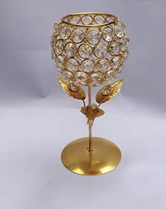 Porte-bougie décoratif pour la maison, design personnalisé avec perles de cristal de qualité supérieure, style vintage - Product Image 3