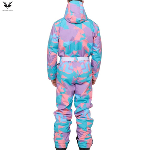 For Wholesale Rate OEM ODM Premium Quality New Arrival Waterproof Geometric Print One-Piece Wind-Resistant Polyester <b>Ski</b> Suit - Product Image 4