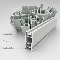 Profilés de fenêtres et de portes en aluminium, sections d'extrusion en aluminium pour cadres de portes et de fenêtres à usage architectural
