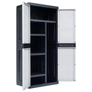 Armoire de rangement de jardin en plastique noir 89 x 54 x 190 cm - Product Image 2