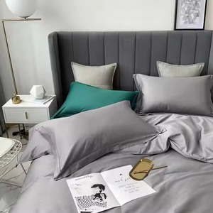 Ensemble de couette en coton gris uni minimaliste 3 pièces, taille Queen, lavable, literie pour la maison - Product Image 4