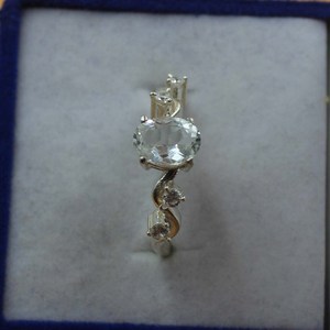 Bague en topaze blanche facettée, argent sterling 925, pierre précieuse vintage, bague de fiançailles et de mariage, cadeau fait main pour elle - Product Image 5