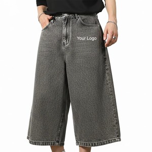 Pantalones Cortos Cargo de Mezclilla Lavada para Hombre, con Bolsillos, Cintura Media, Cierre Elástico, Estilo Casual, Logotipo Estampado en la Parte Delantera - Product Image 6