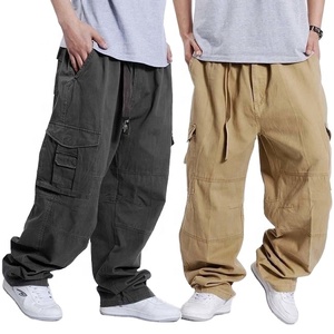 Pantalon cargo pour femme, couleur unie, en toile, décontracté, taille mi-haute, longueur intégrale, avec plusieurs poches, fermeture boutonnée, style automne - Product Image 4