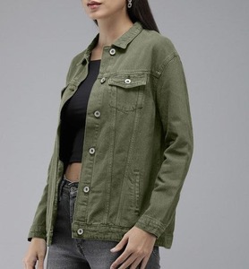 Chaquetas Vaqueras Extra Grandes Personalizables para Mujer, Mangas Largas, Cuello con Botones, Chaquetas Vaqueras Básicas Transpirables, Chaqueta Vaquera para Mujer OEM - Product Image 6