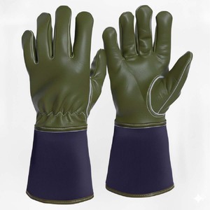 Custom <b>Fire</b> Resistant Welding Gloves Premium Leather Safety Gloves for Professional Industrial Workers - Product Image 3