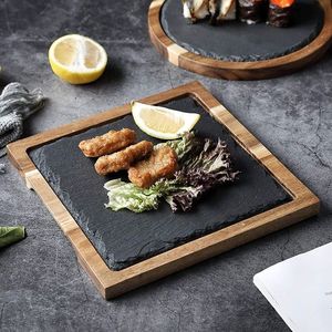 Planche à découper en marbre et bois, ovale, double matériau, résistante au lave-vaisselle, plateau de service à fromage avec trou de suspension pour usage domestique et hôtelier de luxe - Product Image 3