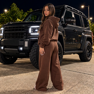 Survêtement décontracté en molleton brossé 100 % coton pour femme, idéal pour les marques de mode à marque privée - Product Image 4