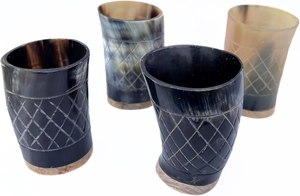 แก้วทำมือจากเขาควายธรรมชาติ ลายเพชรแกะสลัก เป็นมิตรกับสิ่งแวดล้อม - Product Image 2