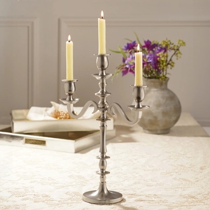 Luxury 3 Arm Silver Metal Candelabra Centerpiece <b>Tall</b> Taper Candle Holder Stand for Dining Room <b>Table</b> Celebration Wedding Decor - Product Image 1