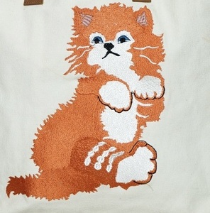 Sac fourre-tout en toile motif chat orange avec poignées en cuir, fermeture éclair, grande capacité, pour fêtes et usage quotidien, avec anse longue pour l'épaule - Product Image 2