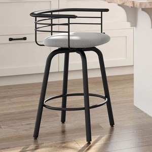 Tabouret de bar moderne et écologique en métal avec structure métallique, design minimaliste, mobilier d'îlot de cuisine, siège stable à hauteur de comptoir - Product Image 4