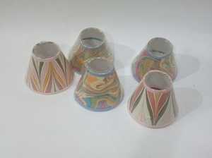 Juego de Pantallas de Lámpara Cónicas de Papel Marmoleado, Diseño Geométrico Moderno, Hechas a Mano, con Recubrimiento en Polvo, Mini Cubiertas para Lámparas de Hotel, Restaurante y Pared - Product Image 5