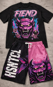 Conjunto Deportivo de Verano 2026, Camisetas y Pantalones Cortos con Estampado Gráfico Extra Grande, 100% Algodón, Personalizado, Estilo Y2K, Estampado Animal 3D - Product Image 2
