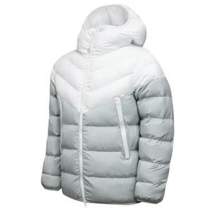 Winter Men's Puffer Jacket Hooded Trendy Ribbed Warm Cotton <b>Coat</b> For Man Color Block Male Parkas - Product Image 3