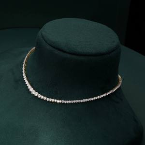 Fine DEF Color VSVVS Certify Round Brilliant Lab Diamond Tennis <b>Necklace</b> 925 Sterling <b>Silver</b> 18K <b>Solid</b> Gold Engagement <b>Necklace</b> - Product Image 3