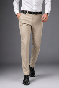 Active Squad - Pantalones Casuales de Alta Calidad para Hombre, Estilo Moderno, Tejido de Lana Peinada, Cintura Media, Ecológicos, 100% Algodón, Corte Regular - Product Image 2