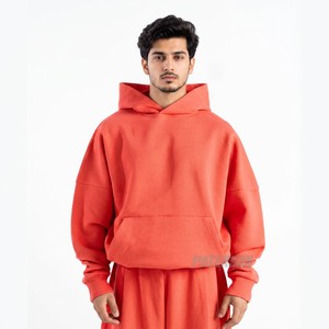 Sweat à capuche décontracté en molleton de coton 450 GSM à épaules tombantes, marque privée, pour les détaillants de vêtements de boutique - Product Image 3