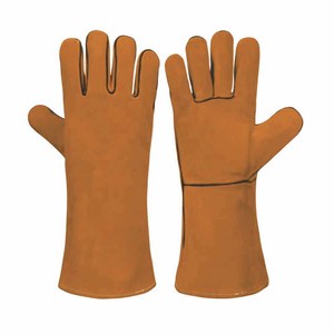 Gants de soudure en cuir de vachette pleine fleur de qualité supérieure, résistants à la chaleur et aux étincelles, pour la lutte contre les incendies, la construction et le barbecue - Product Image 3