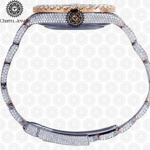 Reloj de Lujo para Hombre Charm_Jewells, de Acero Inoxidable, Movimiento Mecánico, Esfera de 40 mm, Bisel con Diamantes, Cierre Oculto con Botón de Presión - Product Image 4