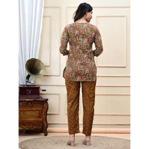 Traje Salwar de Crepé AARTI FASHION para Mujer, Uso Diario Informal, Transpirable, Estampado, con Mangas Tres Cuartos - Product Image 4