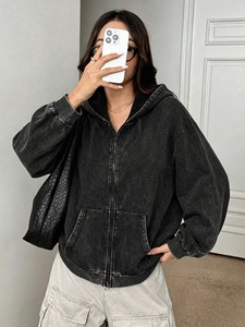 : Custom Embossed Logo Acid Wash Hoodie Heavyweight Cotton <b>Vintage</b> Washed Pullover <b>Sweatshirt</b> - Product Image 2