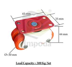 Roulettes mobiles à quatre roues 14 G 45 mm - Product Image 4