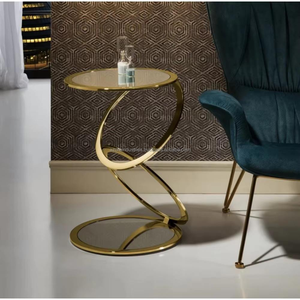 Azora Industries Table d'appoint moderne au design antique en métal et verre pour le salon Meilleure qualité Meubles de gros - Product Image 3