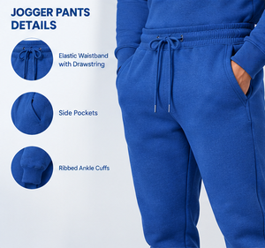 Ensemble de survêtement décontracté bleu pour homme : sweat à capuche et pantalon de jogging assorti - Product Image 5