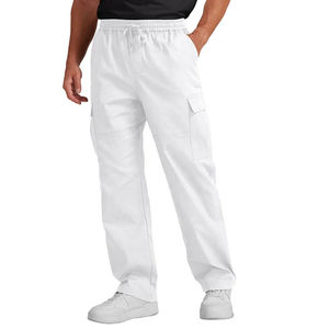 Wholesale <b>Cargo</b> Pants Men Custom Jogger 85% Cotton Polyester <b>White</b> Plus Size Urban Hip Hop Streetwear Sportswear - Product Image 3
