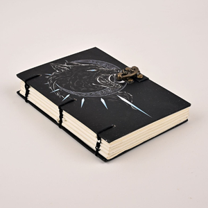 Mystic Wolf Journal | Printed Cardboard Hardcover <b>Notebook</b> | Fantasy Wolf Spirit Diary | 200 White Pages | 7x5 - Product Image 1