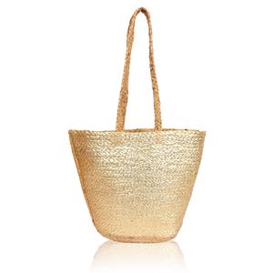 Wholesale 2026 Trendy Silver Printed Braided Jute <b>Handbag</b> Custom Logo Handmade Party Tote for Women Shopping Bag - Product Image 5