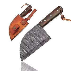 Cuchillo de Cocina Pak Enterprises, Estilo Japonés, Acero de Damasco Forjado, Ambidiestro, Mango de Madera de Palisandro, Hoja de 6-7.9 Pulgadas - Product Image 1