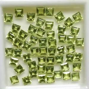 Peridoto de grado AAA, piedras preciosas sueltas cuadradas facetadas de 8mm, piedras genuinas de peridoto verde Natural del fabricante en línea India Alibaba - Product Image 1