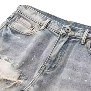 Shorts vintage d'été tendance, jeans baggy de haute qualité, jorts pour hommes, jeans baggy courts, shorts en denim foncé, jorts avec poche pour hommes - Product Image 3