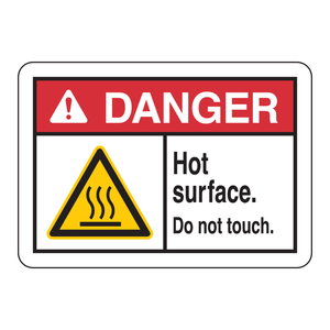 Panneau de signalisation de danger de surface chaude Brady, 7x10 pouces, réfléchissant, solaire, pour les zones industrielles et de laboratoire - Product Image 3