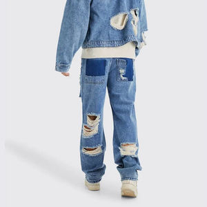 Pantalones Vaqueros de Mezclilla a la Moda para Hombre, Diseño Personalizado OEM, Corte Holgado, Estilo Urbano, Pantalones de Moda Urbana para Hombre - Product Image 2