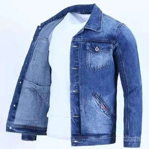 เสื้อแจ็คเก็ตยีนส์สีน้ำเงินสำหรับผู้ชาย กระดุมติดกระเป๋า สไตล์คาวบอย สำหรับฤดูใบไม้ร่วงและฤดูหนาว ไซส์ใหญ่ แบรนด์ดัง ไซส์ L เสื้อคลุมแฟชั่นใหม่สไตล์ Y2K - Product Image 4