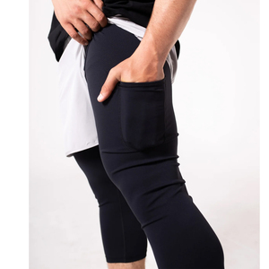 Shorts Awrah 2026 pour hommes, couleur unie, séchage rapide, avec cordon de serrage, taille mi-haute, décontractés, sportifs, en Spandex et Nylon tricoté - Product Image 5
