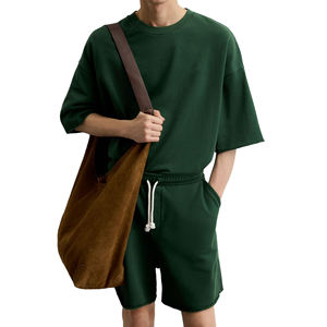 Camisetas y Pantalones Cortos de Alta Calidad, 100% Algodón, Artículo Básico, Color Personalizado, Lavado Vintage, Camisetas y Pantalones Cortos de Manga Corta Personalizados - Product Image 1