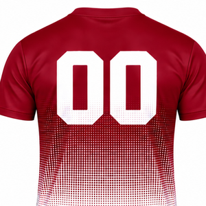 Camiseta Deportiva Sublimada con Degradado Borgoña y Blanco para Hombre, Manga Corta, Cuello Redondo, Personalizada, para Entrenamiento Deportivo y Atletismo - Product Image 4