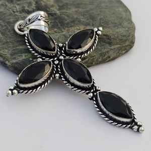 Hermoso colgante de ónix negro, plata de ley 925, joyería hecha a mano, regalo elegante para mujer, cumpleaños - Product Image 2