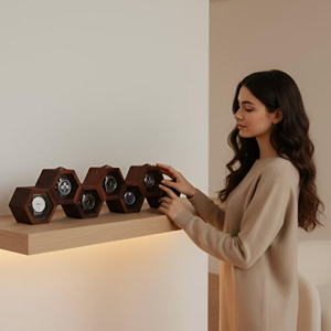 Caja de Madera para Exhibir Relojes, Caja de Madera para Relojes con Tapa de Cristal para Colección en Casa, por AYAANS - Product Image 1