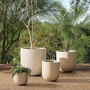 Maceta Grande de Fibra de Vidrio FRP para Jardín con Superficie Mate Rústica, Decoración para Interiores, Exteriores, Hogar y Balcón, con Orificios de Drenaje - Product Image 1