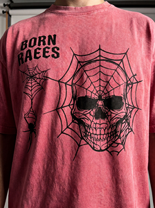 Camiseta Unisex Personalizada con Estampado de Calavera, Corte Ajustado, Ecológica, de Algodón Pesado de 240g, Estilo Urbano, Marca Privada - Product Image 5