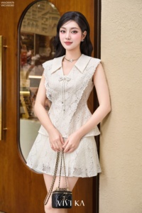 Women's for Lace <b>Sequin</b> Floral Blouse Cap Sleeve V-neck Bow Tie Skinny Fit Casual Party Wear Spring Summer <b>Top</b> VIVI KA - Product Image 3